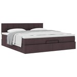 VidaXL Cadre de lit ottoman avec matelas marron foncé 180x200 cm tissu