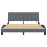 vidaXL Cadre de lit avec LED sans matelas Hanko gris foncé 160x200cm velours