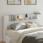 vidaXL Tête de lit Blanc 180 x 16 5 x 103 5 cm Bois d'ingénierie