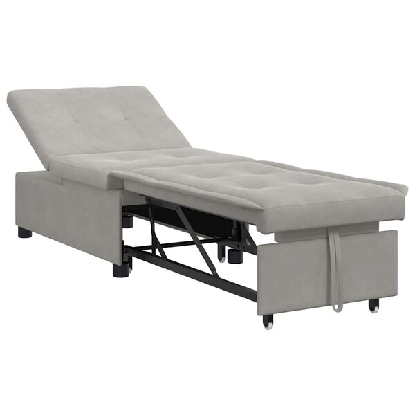 vidaXL Canapé-lit escamotable Gris clair 194 x 67 x 82 cm Microfibre