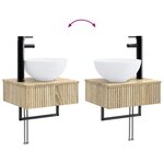 vidaXL Basin de lavage mural Chêne Sonoma 40 x 35 x 39 cm