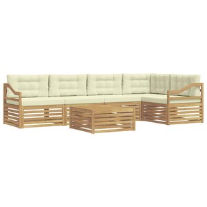 vidaXL Ensemble de canapés d'extérieur 6 pc Blanc et crème Polyester