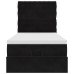 vidaXL Cadre de lit ottoman avec matelas noir 80x200 cm velours