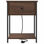 vidaXL Cabinet de chevet Chêne brun 42 x 41 x 56 cm Bois d'ingénierie