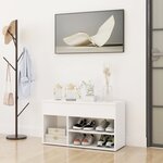 vidaXL Banc à chaussures Blanc 80x30x45 cm Bois d’ingénierie