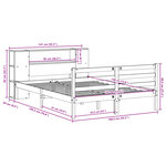 vidaXL Lit bibliothèque sans matelas cire marron 135x190 cm pin massif