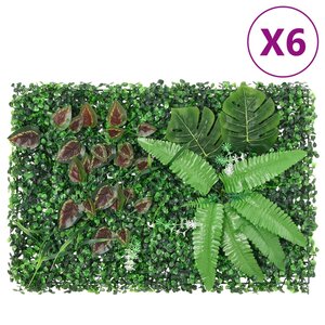 vidaXL Clôture à plantes artificielles 6 Pièces vert 40x60 cm