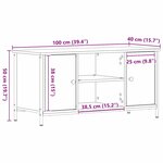 Meuble TV vidaXL Noir Chêne 100x40x50 cm Bois d'ingénierie et Acier
