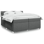 vidaXL Sommier à lattes de lit avec matelas Gris foncé 200x200cm Tissu