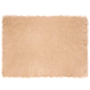 vidaXL Tapis en Peau de Mouton Synthétique Beige 120 x 170 cm