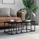 vidaXL Table basse noir 100x50x35 5 cm bois d'ingénierie