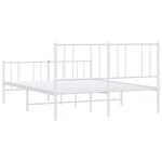 vidaXL Cadre de lit métal sans matelas et pied de lit blanc 150x200 cm