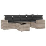 vidaXL Salon de jardin 6 Pièces avec coussins gris clair résine tressée