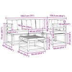 vidaXL Ensemble de canapés d'extérieur 5 pc Gris Naturel et Clair