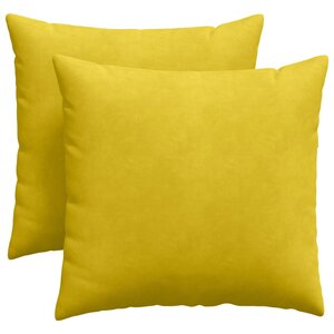 vidaXL Coussins de canapé 2 Pièces Jaune 45 x 45 cm