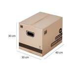 Pack and Move - Lot 10 cartons déménagement stockage livres - 40 x 30 x 30 cm - Poignées renforcées - 1 adhésif offert