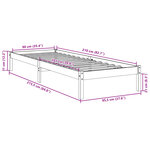 vidaXL Cadre de lit extra long sans matelas 90x210 cm bois massif pin