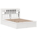 vidaXL Cadre de lit sans matelas blanc 140x190 cm bois de pin massif