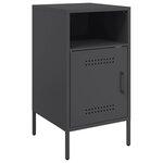 vidaXL Tables de chevet 2 Pièces noir 36x39x68 cm acier laminé à froid