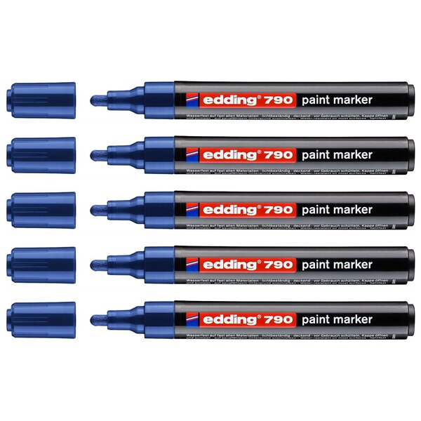 Marqueur Peinture 790 Bleu Pointe Moyenne 2-3 mm x 5 EDDING