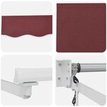 vidaXL Auvent rétractable automatique bordeaux 300x250 cm
