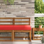 vidaXL Coussin de canapé d'extérieur Rouge 60 x 60 x 8 cm Polyester