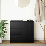 vidaXL Buffet avec tiroir chêne noir 71x35x65 cm bois d'ingénierie