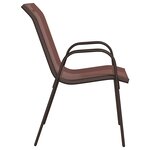vidaXL Chaises empilables de jardin lot de 2 Marron Tissu textilène