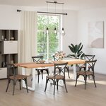 vidaXL Table à manger avec bord naturel 280x100x74cm bois massif chêne