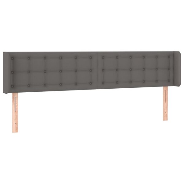 vidaXL Tête de lit avec oreilles Gris 203x16x78/88 cm Similicuir