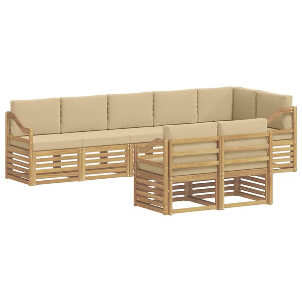 vidaXL Ensemble de canapés d'extérieur 8 pc Blanc et Beige Polyester