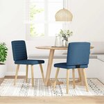 vidaXL Chaises à manger lot de 2 bleu tissu