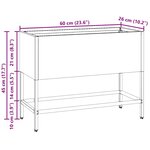 vidaXL Bac de jardin surélevé Argent 60 x 26 x 45 cm Acier inoxydable