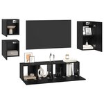 vidaXL Ensemble meuble TV 5 Pièces Chêne noir Bois d'ingénierie