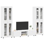 vidaXL Ensemble meuble TV avec tiroir FLORIN Blanc Bois d'ingénierie