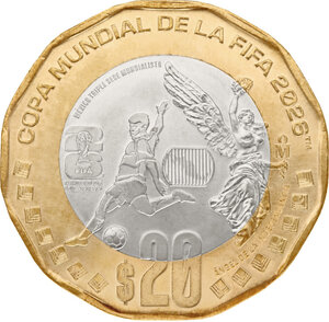 Monnaie FIFA WORLD CUP 26 Angel Independencia Cupronickel 20 Pesos Mexico 2026 (PRÉCOMMANDE)