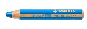 Crayon WOODY 3 en 1 Extra large Bleu cobalt moyen STABILO
