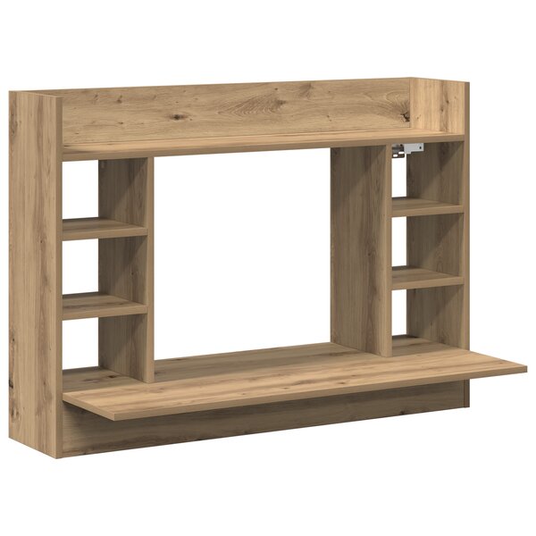vidaXL Bureau mural chêne noir 105x48x75 cm en bois d'ingénierie