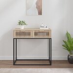 vidaXL Table console 80x30x75 cm bois d'ingénierie et fer