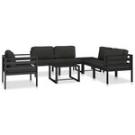 vidaXL Canapé simple avec coussins Aluminium Anthracite