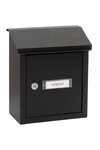 Boîte aux lettres en acier porte mur et portail. V4094 Fente de 23 x 4 cm Noir