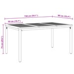Table de jardin vidaXL 150x90x75 cm en bois d'acacia massif et métal