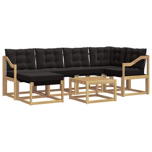 vidaXL Ensemble de canapés d'extérieur 7 pc Blanc et noir