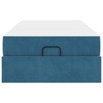 vidaXL Cadre de lit avec matelas Bleu 100 x 200 cm Velours