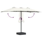 vidaXL Parasol de jardin Couleur sable 385 x 209 x 244 cm tissu