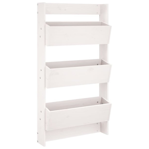 vidaXL Jardinière murale 3 niveaux 60x18 5x110 cm blanc pin massif