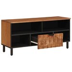 vidaXL Meuble TV avec tiroir Finition Acacia Brun 100 x 33 x 46 cm