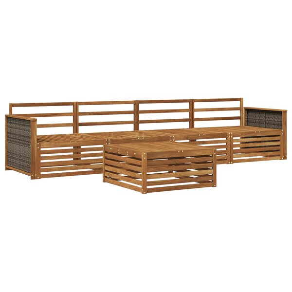 vidaXL Ensemble de canapés d'extérieur 5 pc Naturel