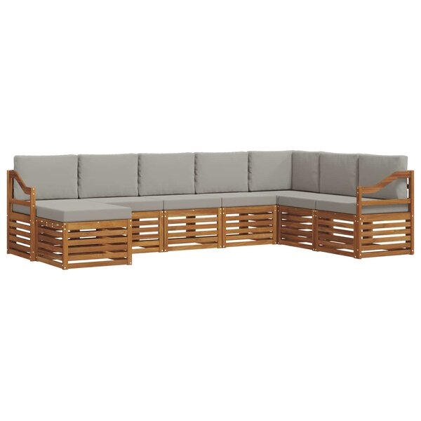 vidaXL Ensemble de canapés d'extérieur 8 pc Gris Naturel et Clair