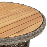 vidaXL Ensemble à manger de jardin et coussins 5 Pièces gris rotin acacia